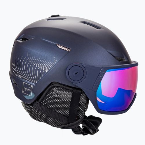 Дамска ски каска Salomon Icon Lt Visor navy blue L41199800