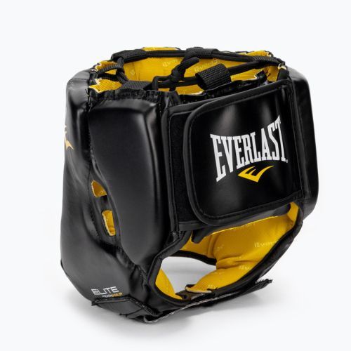 Мъжка боксова каска EVERLAST Elite Lea Headgear black EV 720