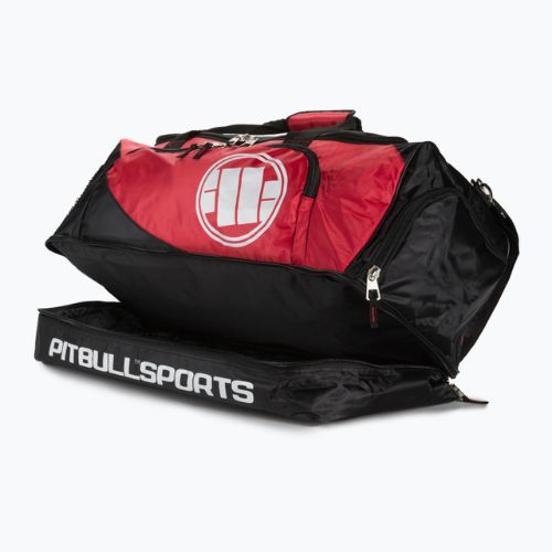 Чанта за обучение Pitbull West Coast Big Duffle Bag Logo Pitbull Sports black/red