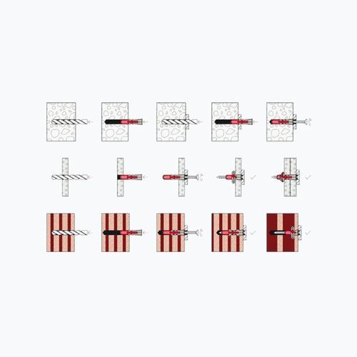 Анкери Fischer 10×80 с винтове - 12 бр. за стълби-BenchK silver BK-KM12