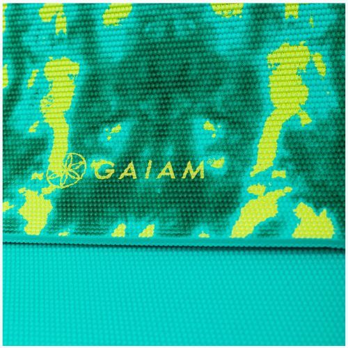 Gaiam Turquoise Lotus постелка за йога 6 мм зелена 62344