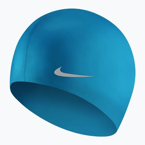 Детска шапка за плуване Nike Solid Silicone, синя TESS0106-458