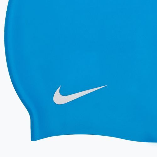 Детска шапка за плуване Nike Solid Silicone, синя TESS0106-458