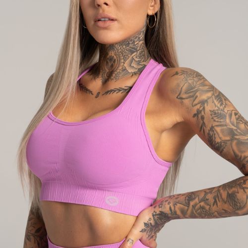 Дамски сутиен за тренировка Gym Glamour push up pink 371