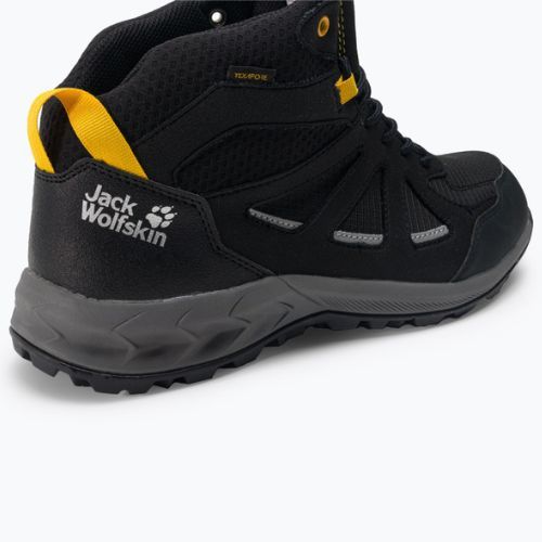 Jack Wolfskin мъжки ботуши за трекинг Woodland 2 Texapore Mid black/burly yellow xt