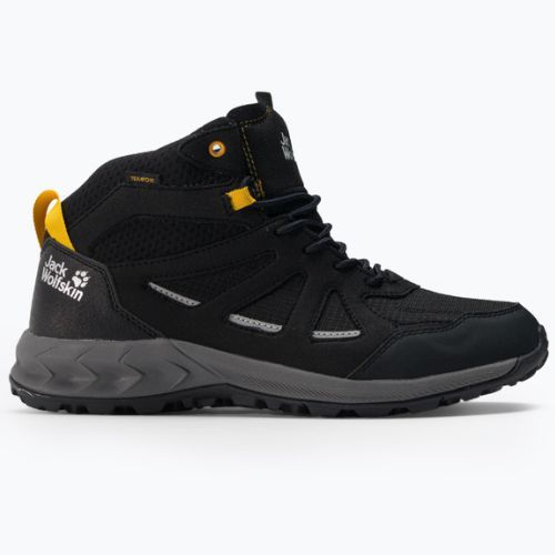 Jack Wolfskin мъжки ботуши за трекинг Woodland 2 Texapore Mid black/burly yellow xt