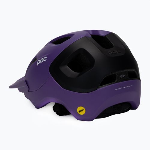 Велосипедна каска POC Axion Race MIPS sapphire purple/uranium black metallic/matt