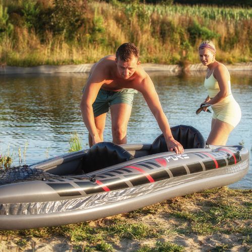 Pure4Fun XPRO Kayak 3.0 надуваем каяк за 2 човека с високо налягане, сив P4F150130
