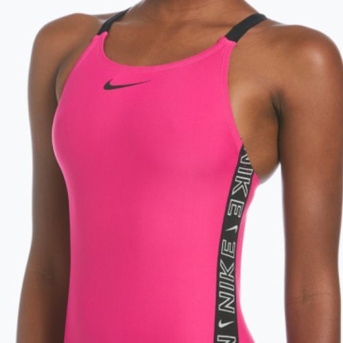 Дамски бански костюм от една част Nike Logo Tape Fastback pink NESSB130-672