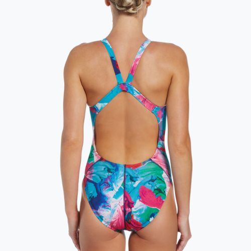 Дамски бански костюм от една част Nike Multiple Print Fastback лилав NESSC010-593