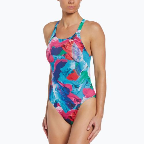 Дамски бански костюм от една част Nike Multiple Print Fastback лилав NESSC010-593