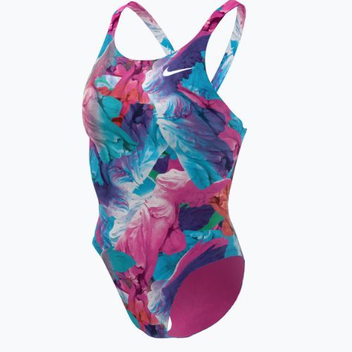 Дамски бански костюм от една част Nike Multiple Print Fastback лилав NESSC010-593