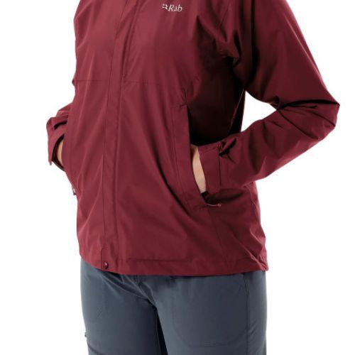 Дамско дъждобранно яке Rab Downpour Eco burgundy QWG-83-HD-08