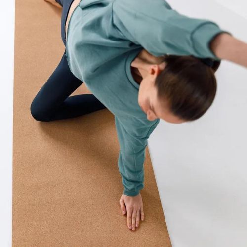 Подложка за йога XTREXO TPE корк 6 мм черна