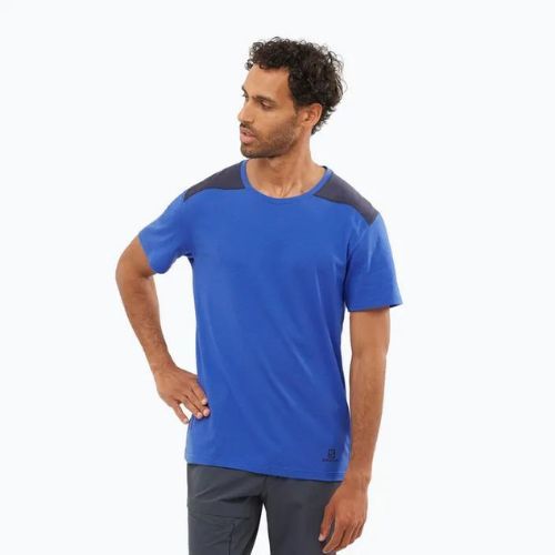 Мъжка тениска за трекинг Salomon Essential Colorbloc blue LC1715900