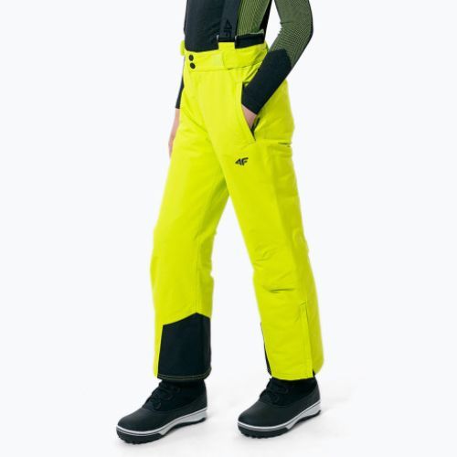 Детски ски панталон 4F жълт HJZ22-JSPMN001