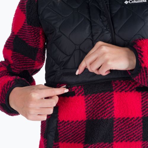 Дамски суитчър с качулка Columbia Sweet View Fleece Black/red lily check