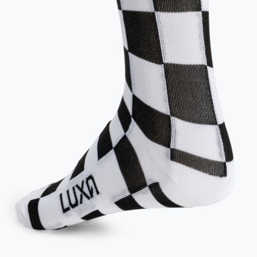 LUXA Squares чорапи за колоездене черно и бяло LUHE21SSQS