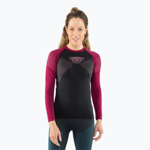 Дамска термо тениска DYNAFIT Speed Dryarn LS черно-червена 08-0000071057