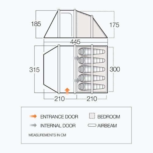 Vango Skye II Air 500 палатка за къмпинг за 5 души зелена TEQSKYEAIH09177