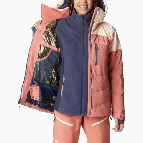 Дамско ски яке Columbia Powderkeg III Down dark coral/peach blossom