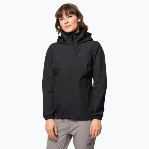 Jack Wolfskin Stormy Point 2L дамско дъждобранно яке черно 1111202_6000