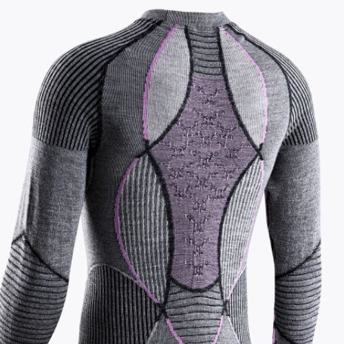 Дамска термо тениска X-Bionic Apani 4.0 Merino сиво/лилаво APWT06W19W