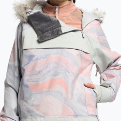 Дамско яке за сноуборд ROXY Chloe Kim Overhead gray violet marble