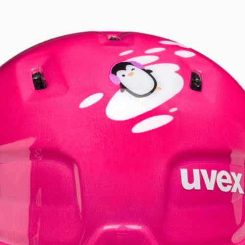 Детска ски каска UVEX Manic pink penguin