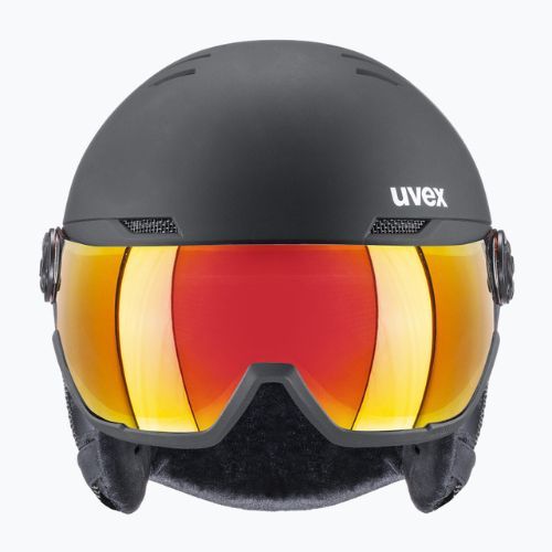 Ски каска UVEX Wanted Visor black matte/mirror red smoke