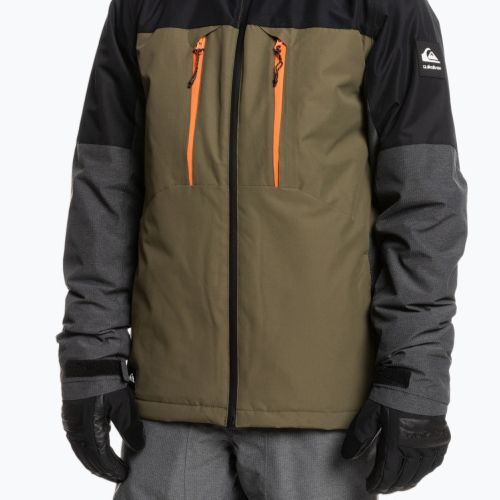 Мъжко яке за сноуборд Quiksilver Mission Plus чернозелено EQYTJ03371