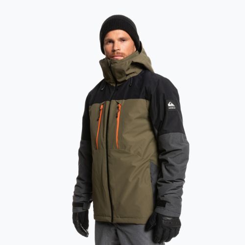 Мъжко яке за сноуборд Quiksilver Mission Plus чернозелено EQYTJ03371