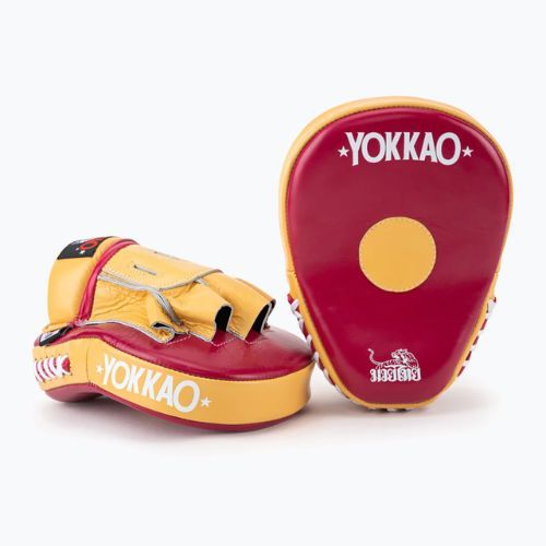 YOKKAO Focus Mitts Отворени тренировъчни дискове червено-жълти FYML-21