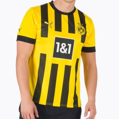 Мъжка футболна фланелка Puma Bvb Home Jersey Replica Sponsor yellow and black 765883