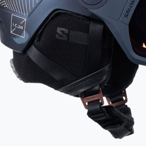 Дамска ски каска Salomon Icon LT Visor Photo Sigma S1-S3 navy blue L41529800