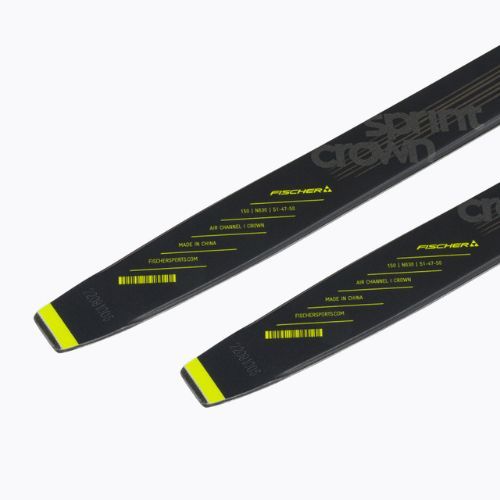 Детски ски за ски бягане Fischer Sprint Crown + Tour Step-In черно-жълти NP63019V