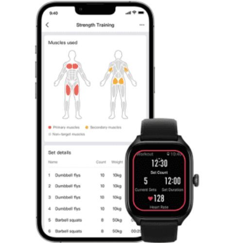 Amazfit GTS 4 часовник + скала безкрайно черен W2168EU1N