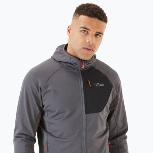 Мъжка поларена блуза с качулка Rab Superflux Hoody grey QFE-89