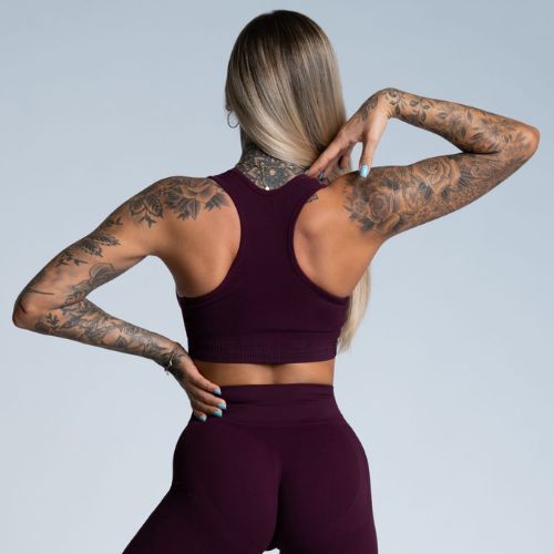Спортен сутиен Gym Glamour push up бордо 322