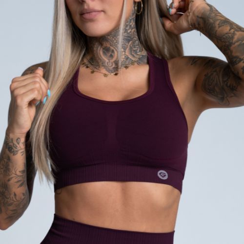 Спортен сутиен Gym Glamour push up бордо 322