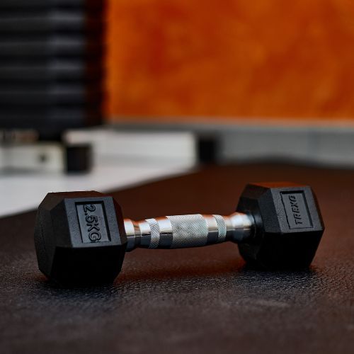 Гумиран дъмбел XTREXO Hex HXD25 2.5 kg