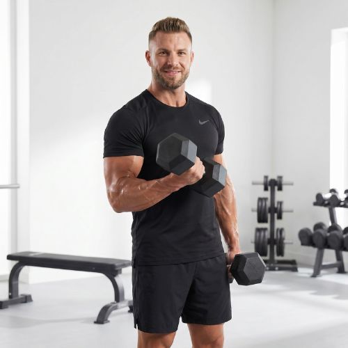 XTREXO Hex 25 кг гумирани дъмбели