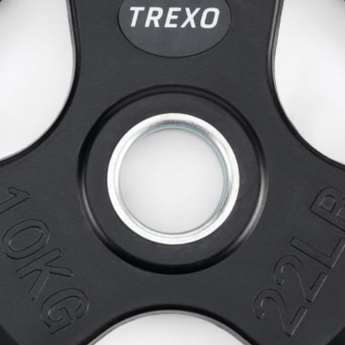 Гумирана чугунена тежест TREXO черен RW10 10 kg