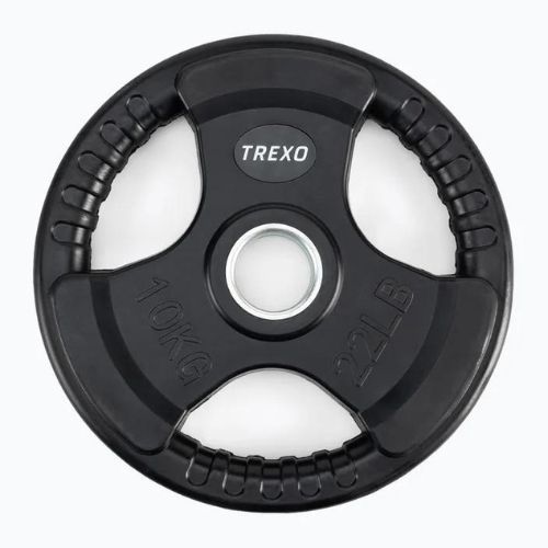 Гумирана чугунена тежест TREXO черен RW10 10 kg