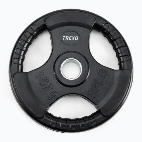 Гумирана чугунена тежест TREXO черен RW15 15 kg