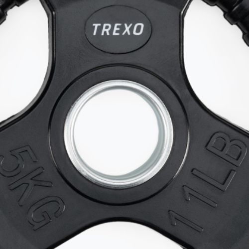 Гумирана чугунена тежест TREXO черен RW5 5 kg
