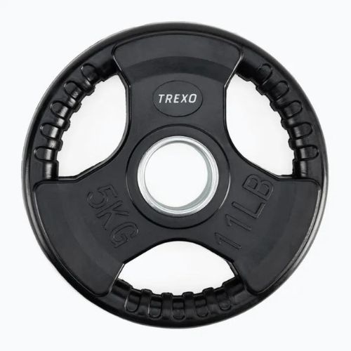 Гумирана чугунена тежест TREXO черен RW5 5 kg