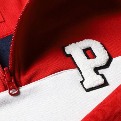 Мъжка блуза PROSTO Half Zip Sweatshirt червен KL222MSWE1133