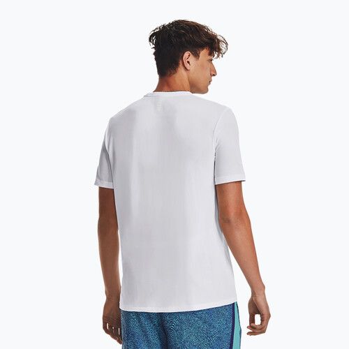 Мъжка тениска за бягане Under Armour Seamless Stride бяла 1375692