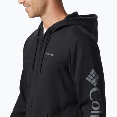 Мъжки суитшърт Columbia Logo Fleece Full Zip от полар черен 1889164010